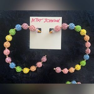 Betsey Johnson multicolored hoop earrings